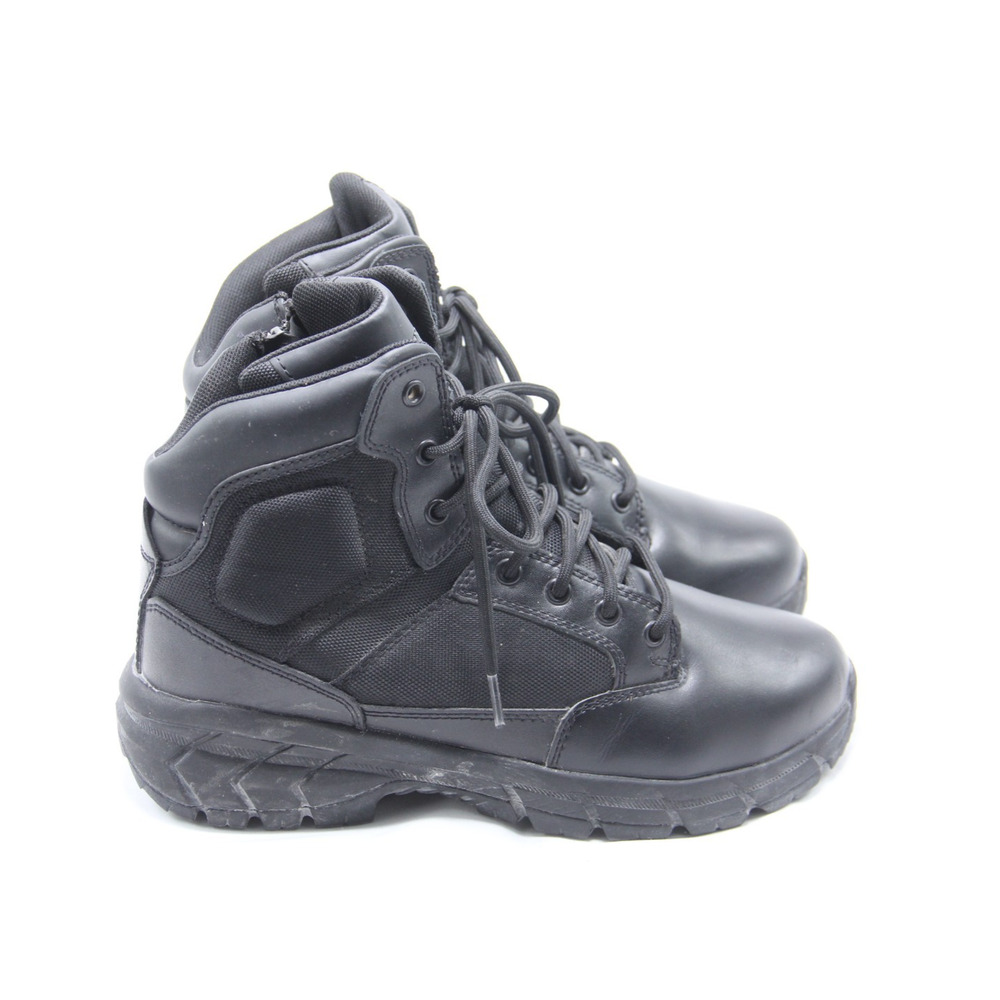 Interceptor Tactical Boots Mens Size 9 Black Leather Slip Resist Side Zip